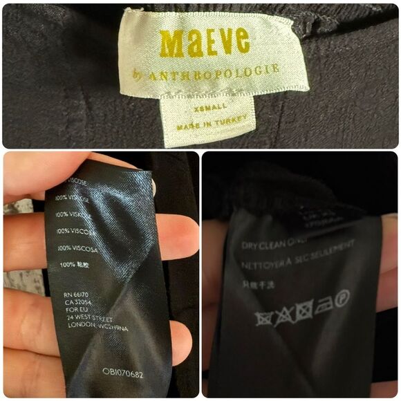 Anthropologie Maeve Bristol Wide Leg Pants in Black - Picture 6 of 9